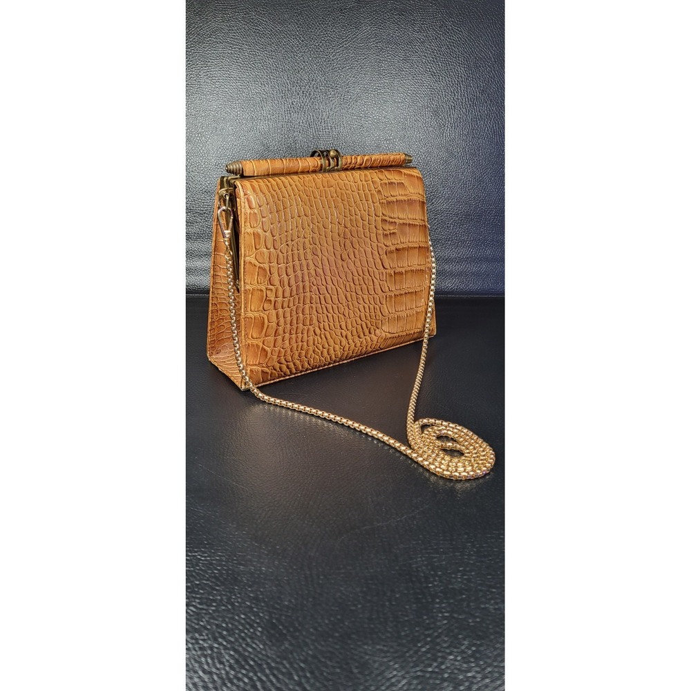 Vintage‎ Rare 1960 Piel Abascal Alligator Swagger Handbag Hecho En Mexico
